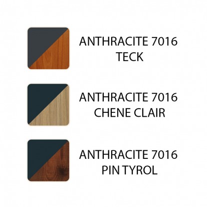 Banc HPL lames coloris pin tyrol et piètement acier