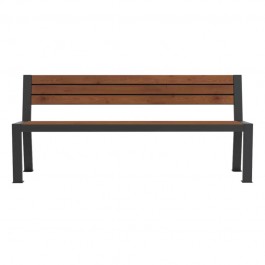 banc urbain métal et comptact HPL vue de face