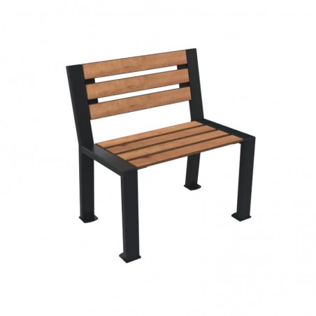 Fauteuil de ville HPL lames coloris  pin tyrol et piètement acier