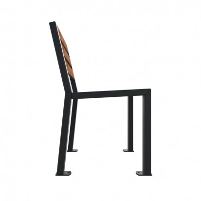 Fauteuil de ville HPL lames coloris  pin tyrol et piètement acier