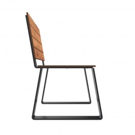 Fauteuil urbain acier et HPL vue de profil