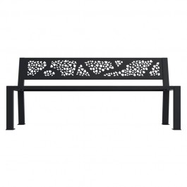 Banc public métal 3 places gris anthracite  vue de face