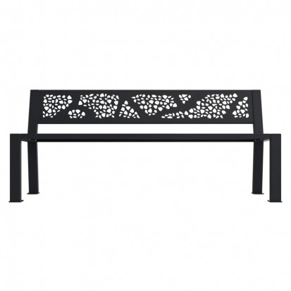 Banc public métal avec découpe laser gris anthracite