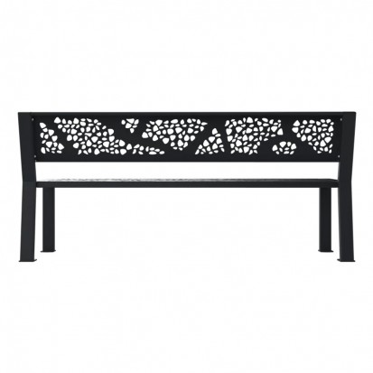 Banc public métal avec découpe laser gris anthracite