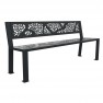 Banc public métal avec découpe laser gris anthracite
