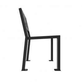 Fauteuil urbain métal gris anthracite  vue de profil