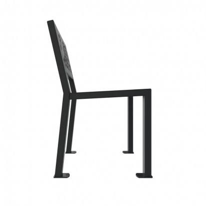 Fauteuil public métal ajouré gris anthracite