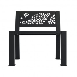 Banc public métal 1 place gris anthracite  vue de face