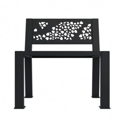 Fauteuil public métal ajouré gris anthracite