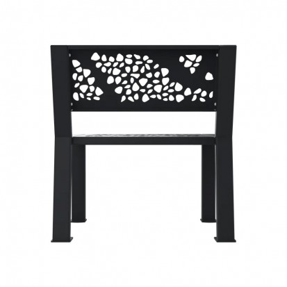 Fauteuil public métal ajouré gris anthracite