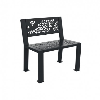 Fauteuil public métal ajouré gris anthracite