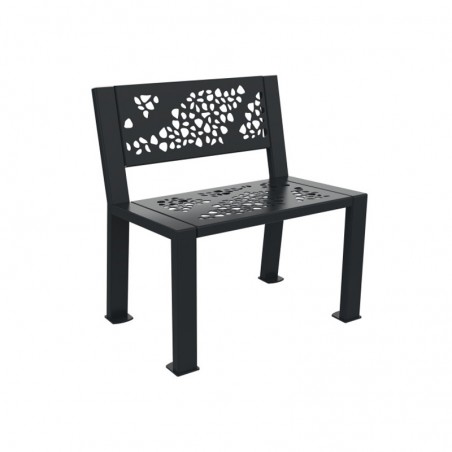 Fauteuil public métal ajouré gris anthracite