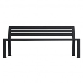 banc de jardin en acier gris anthracite vue de face