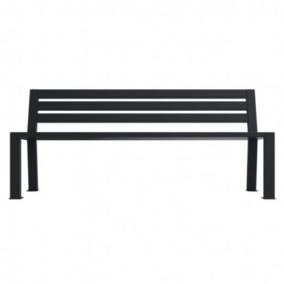 Banc acier extérieur avec lames gris anthracite