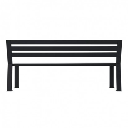 Banc acier extérieur avec lames gris anthracite