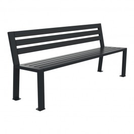 Banc acier extérieur avec lames gris anthracite
