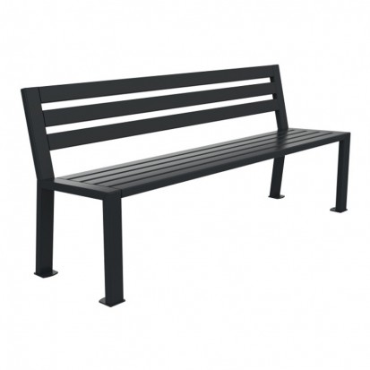 Banc acier extérieur avec lames gris anthracite