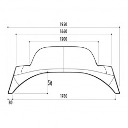 dimensions du banc urbain design vue de face