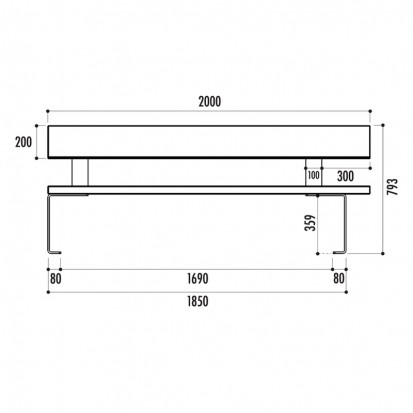 Banc acier et bois 3 lames