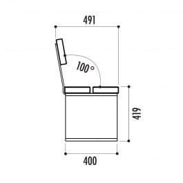 Banc en bois et métal dimensions vue de profil