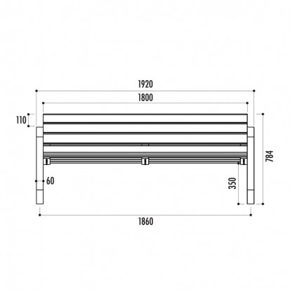 Banc bois exotique longueur 1,8m