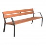 Banc bois exotique et acier 6 lames 1,8 mètres