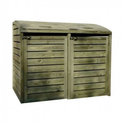 cache poubelles bois grand modèle