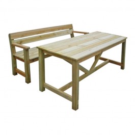 table avec banc en bois