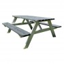 Table pique nique en bois et bancs escamotables