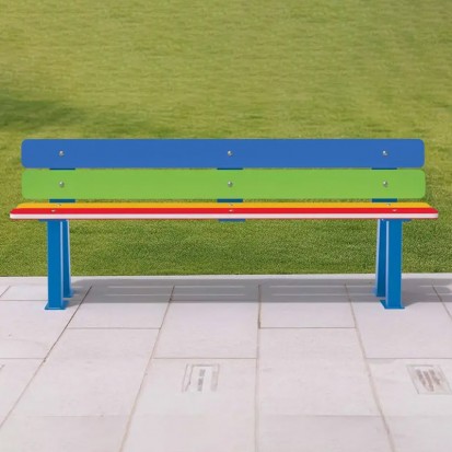 Banc enfant PEHD et acier version maternelle