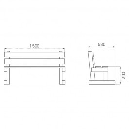 dimensions du banc public pour école Porto