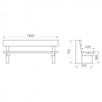 Banc public en bois Lille Procity