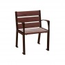 Fauteuil urbain en plastique recyclé avec accoudoirs marron