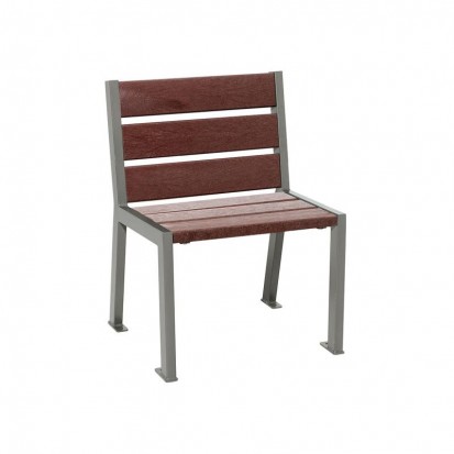 Fauteuil urbain en plastique recyclé avec accoudoirs marron