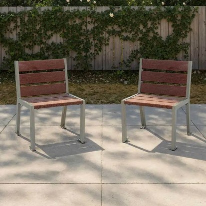 Fauteuil urbain en plastique recyclé avec accoudoirs marron