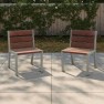 Fauteuil urbain en plastique recyclé avec accoudoirs marron