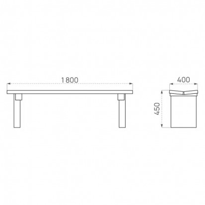 Banquette publique en bois Lille