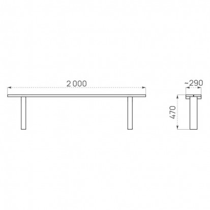 Banquette urbaine Turin en bois