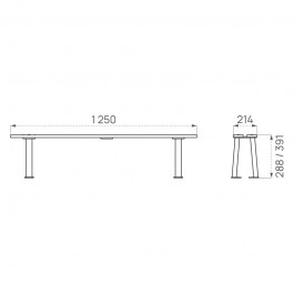 dimensions de la Banquette enfant Arc-en-ciel