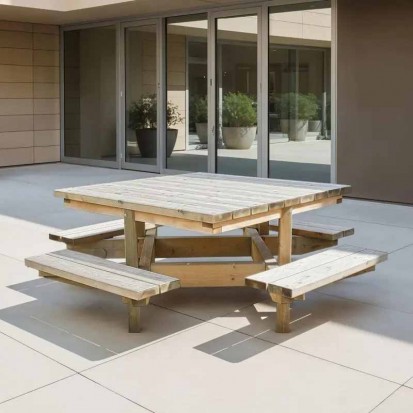 Table pique nique en bois carrée Dublin PROCITY