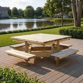 table bois banc dans un parc