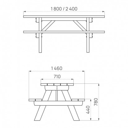 Table de pique-nique en bois Turin - PROCITY