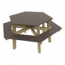table pique nique bois enfant hexagonale