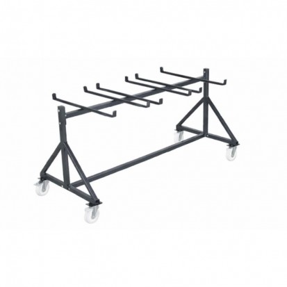 Lot de chaises pliantes en acier et chariot de transport