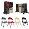 Lot de chaises pliantes en acier et chariot de transport