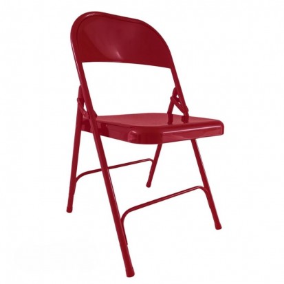 Lot de chaises pliantes en acier et chariot de transport