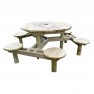 table pique nique robuste ronde 6 personnes