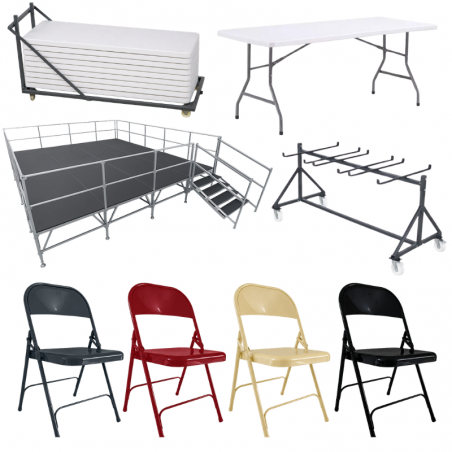 Ensemble de mobilier pour salle des fêtes en promotion