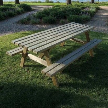 table pique nique collectivité 6 places en bois