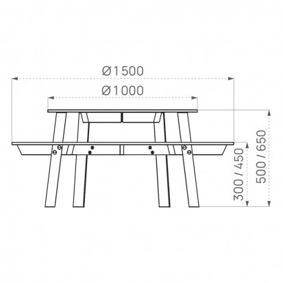 Table pique-nique enfant PEHD et bois